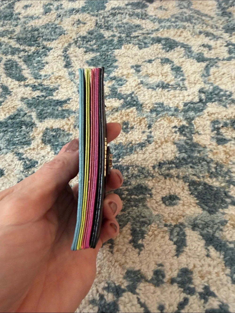 Victoria's Secret Black Card Holder with Multi-Color Edges - Picture 4 of 10